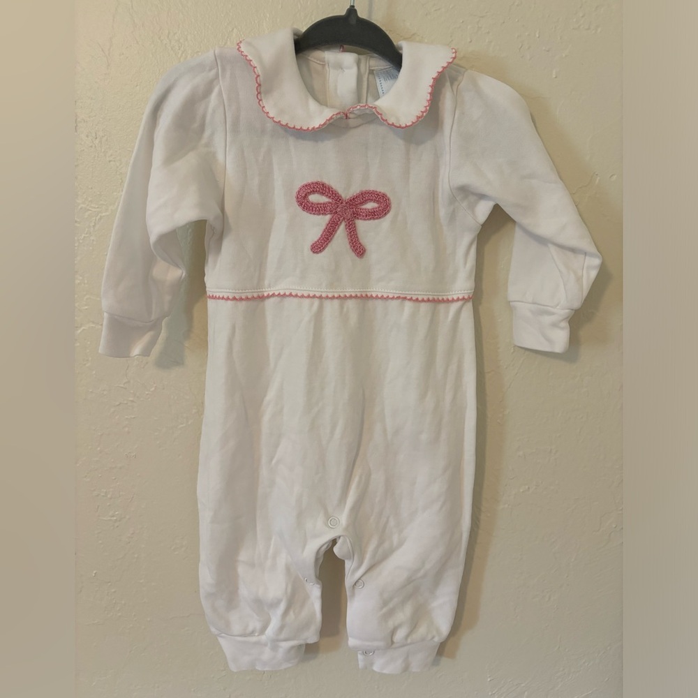 Little English Pink Bow Playsuit 6 months